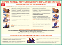 Таблица "Порядок действий при внезапной смерти" (100х140 сантиметров, винил) - fgospostavki.ru - Югорск