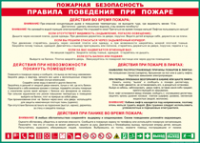 Таблица "Пожарная безопасность. Правила поведения при пожаре" (100х140 сантиметров, винил) - fgospostavki.ru - Югорск