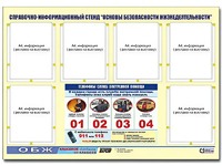 Стенд информационный "Основы безопасности жизнедеятельности" (80*110, 6 карманов) - fgospostavki.ru - Югорск