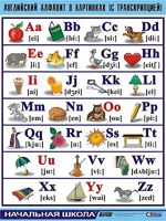 Таблица демонстрационная "Английский алфавит в картинках" (с транскрипцией) (винил 70*100) - fgospostavki.ru - Югорск