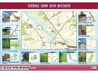 Таблица демонстрационная "Условные знаки плана местности" (винил 100*140) - fgospostavki.ru - Югорск