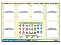 Стенд информационный "Правила техники безопасности в кабинете физики" (80х110, 6 карманов) - fgospostavki.ru - Югорск