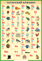 Таблица "Татарский алфавит в картинках" (100х140 сантиметров, винил) - fgospostavki.ru - Югорск