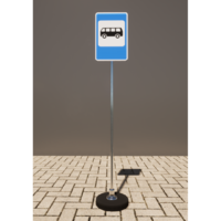 Знак дорожный "Место остановки автобуса" 5.16 типоразмер 40 на стойке с основанием 3кг - fgospostavki.ru - Югорск