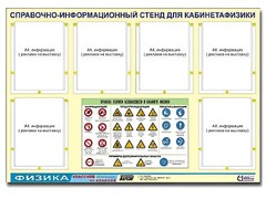 Стенд информационный "Правила техники безопасности в кабинете физики" (80х110, 6 карманов) - fgospostavki.ru - Югорск