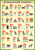 Таблица "Французский алфавит в картинках (с транскрипцией)" (100х140 сантиметров, винил) - fgospostavki.ru - Югорск