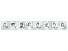 Стенд-лента "Выдающиеся путешественники и ученые-географы" - fgospostavki.ru - Югорск