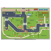 Магнитно-маркерная доска "Безопасный маршрут школьника" (дом-школа-дом) с комплектом тематических магнитов КМ-17 - fgospostavki.ru - Югорск