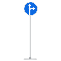 Знак дорожный " Движение прямо или направо" 4.1.4 типоразмер 40 на стойке с основанием 3кг - fgospostavki.ru - Югорск