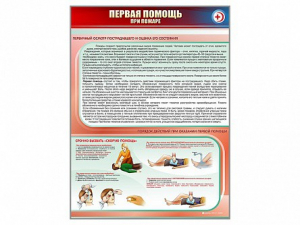 Стенд "Первая помощь при пожаре" - fgospostavki.ru - Югорск