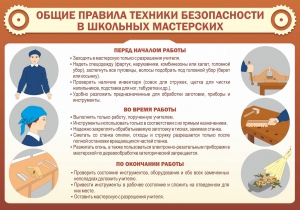 Стенд "Общие правила техники безопасности в школьных мастерских" - fgospostavki.ru - Югорск