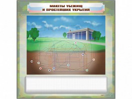 Магнитно-маркерная доска "Макеты убежищ и простейших укрытий" с комплектом фолий и тематических магнитов - fgospostavki.ru - Югорск