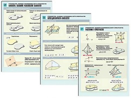Комплект таблиц по геометрии "Стереометрия. Взаимное расположение фигур в пространстве" раздаточные (цветные, ламинированные, А4, 8 штук) - fgospostavki.ru - Югорск