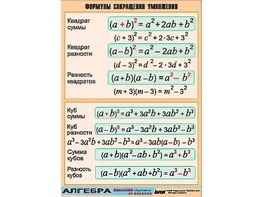 Таблица демонстрационная "Формулы сокращения умножения" (винил 100*140) - fgospostavki.ru - Югорск