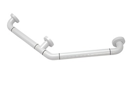 Поручень угловой трехопорный с антибактериальным покрытием (белая) - fgospostavki.ru - Югорск