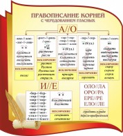 Стенд "Правописание корней с чередованием гласных" - fgospostavki.ru - Югорск
