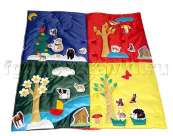 Дидактический коврик "Времена года" с дополнительными аппликациями животных - fgospostavki.ru - Югорск