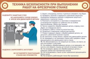 Стенд "Техника безопасности при выполнении работ на фрезерном станке" - fgospostavki.ru - Югорск