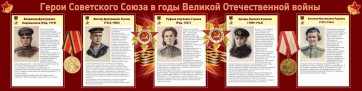 Стенд "Герои Советского союза в годы Великой Отечественной войны" Вариант 2 - fgospostavki.ru - Югорск